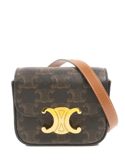 Pre-owned Celine Mini Claude Patterned Mini Bag In Brown