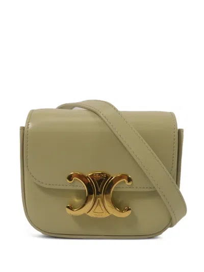 Pre-owned Celine Mini Claude Shoulder Bag In Green