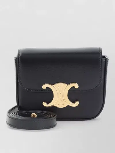 Celine Women Classique Triomphe Leather Crossbody Bag In Brown