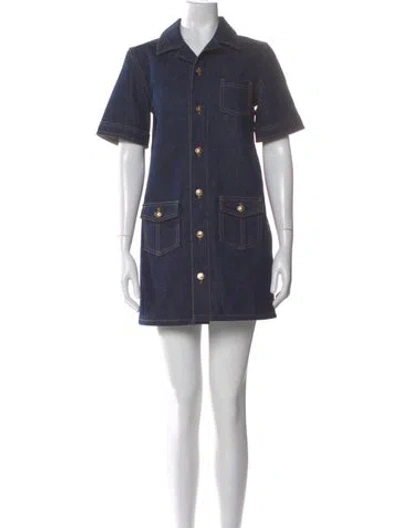 Pre-owned Celine Mini Dress In Blue