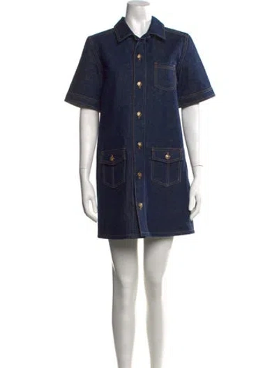 Pre-owned Celine Mini Dress In Blue
