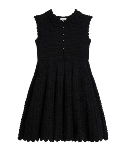 Celine Mini Dress In Cotton Crochet In Black