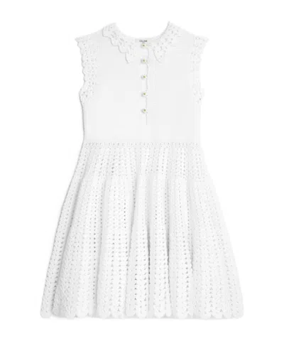 Celine Mini Dress In Cotton Crochet In White