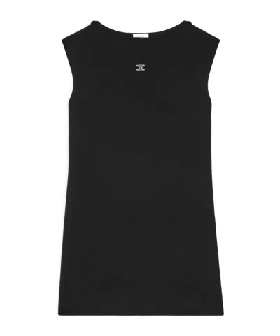 Celine Mini Dress In Fine Wool In Black