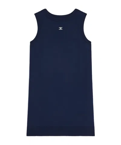 Celine Mini Dress In Fine Wool In Blue