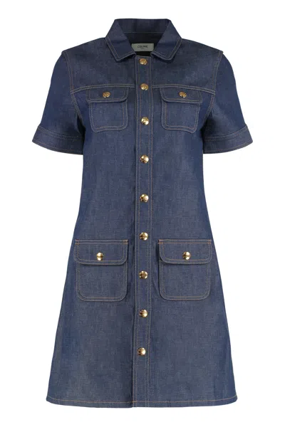 Celine Mini Dress In Raw Wash Denim