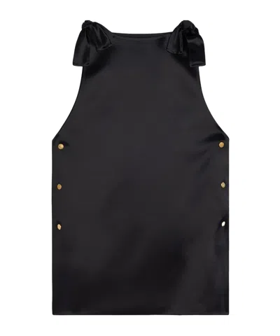 Celine Mini Dress In Viscose Satin In Black