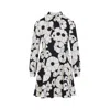 Celine Bow Floral High Neck Long Sleeve Dress