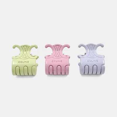 Pre-owned Celine Mini Hair Claw 3set In Multi