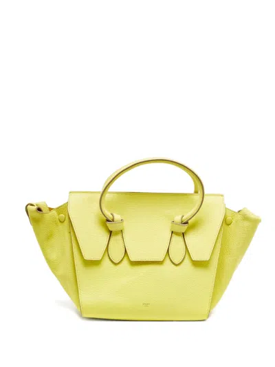 Pre-owned Celine Mini Knotted Leather Tote Bag In Yellow