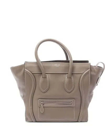 Pre-owned Celine Mini Luggage Leather Handbag In Brown