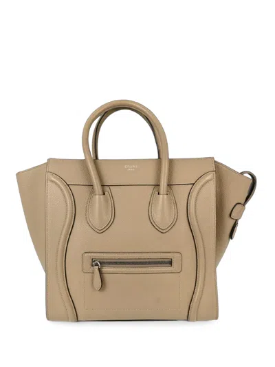 Celine Mini Luggage Tote Bag In Neutral