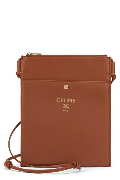 Celine Mini Sharp Pouch Handbag In Brown