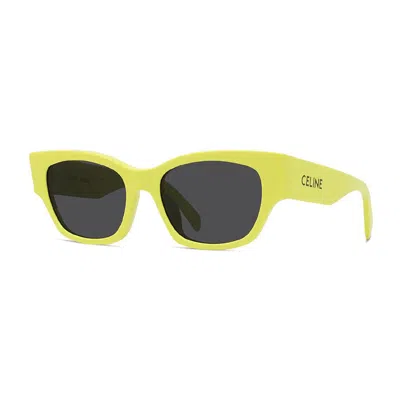 Celine Mini Shiny Lime Sunglasses In Yellow