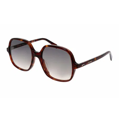 Celine Mini Shiny Sunglasses With Brown Gradient Lenses In Multi
