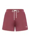Celine Mini Short Jogger With Triomphe Logo In Burgundy