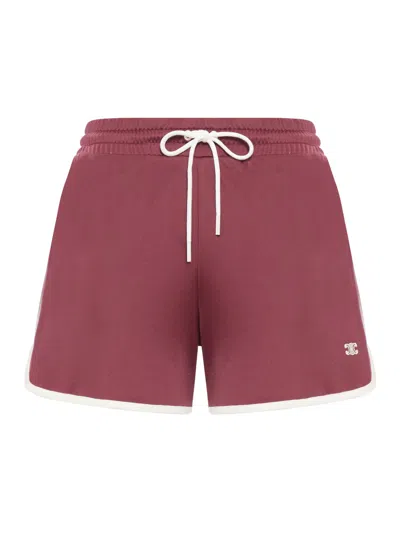 Celine Mini Short Jogger With Triomphe Logo In Burgundy