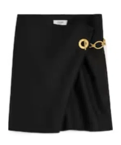 Celine Mini Skirt In Mohair Wool In Black