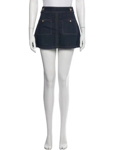 Pre-owned Celine Mini Skirt W/ Tags In Blue