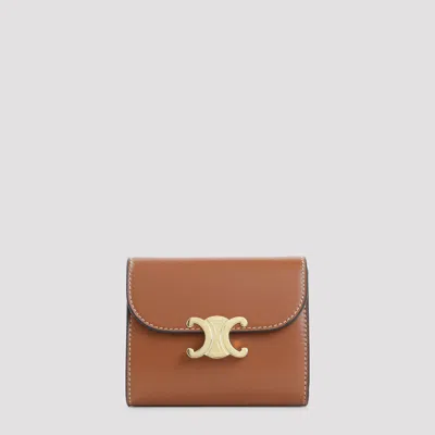 Celine Mini Small Flap Wallet In Nude & Neutrals