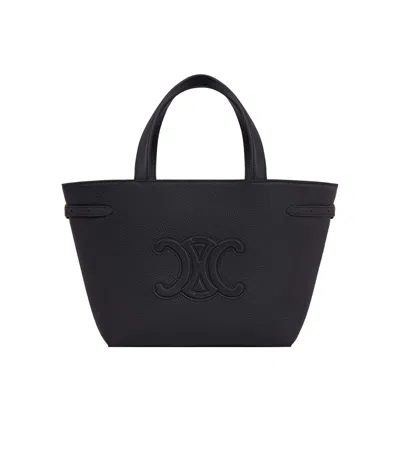 Celine Mini Cabas Anais Cuir Triomphe In Grained Calfskin In Black