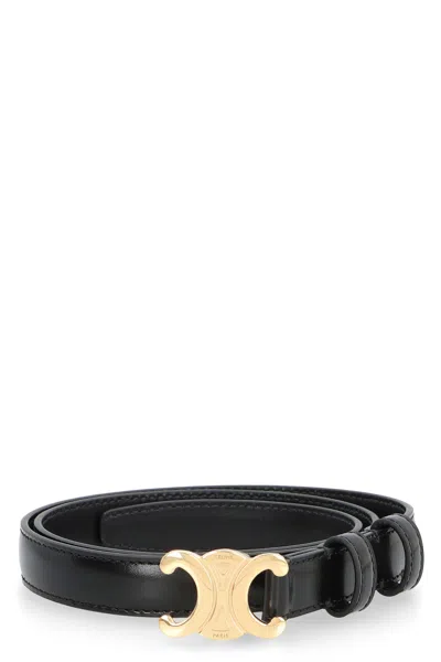 Celine Mini Taurillon Leather Belt In 38no