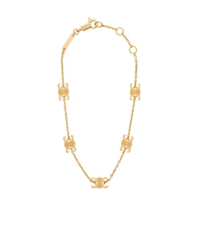 Celine Mini Triomphe Bracelet In Yellow
