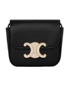 Celine Mini Triomphe With Strass Buckle Shoulder Bag In Black