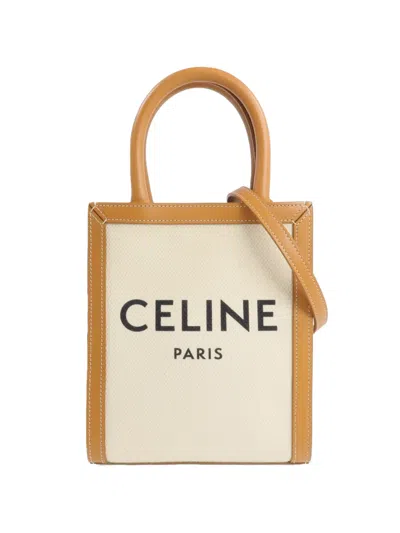 Pre-owned Celine Mini Vertical Cabas Tote Bag In White