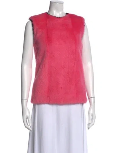 Pre-owned Celine Mink Crew Neck Top In Pink
