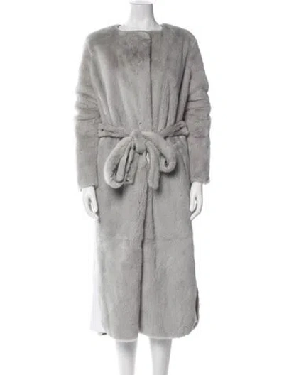 Pre-owned Celine Mink Fur Coat In Gray