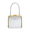 Celine Mirror Fabric Triomphe Handbag In White