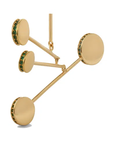 Celine Mobile Hollowed Out Carved Earrings In Yellow