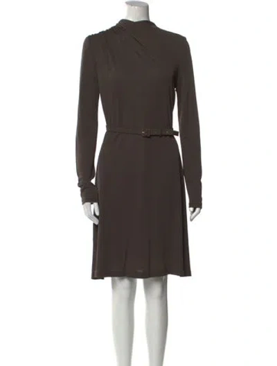 Pre-owned Celine Mock Neck Knee-length Dress In Gray