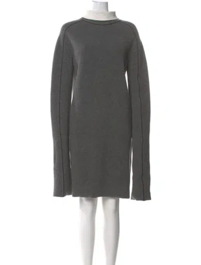 Pre-owned Celine Mock Neck Knee-length Dress In Gray