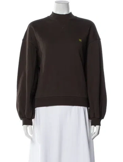 Pre-owned Celine Mock Neck Long Sleeve Sweatshirt W/ Tags In Brown
