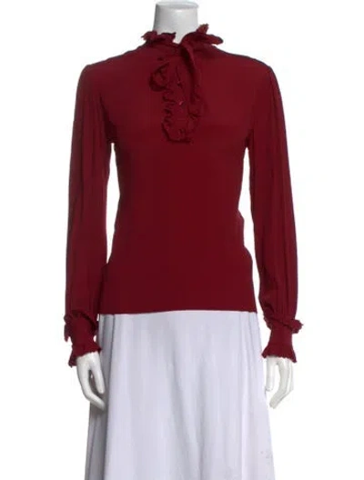 Pre-owned Celine Mock Neck Long Sleeve Sweatshirt W/ Tags In Burgundy