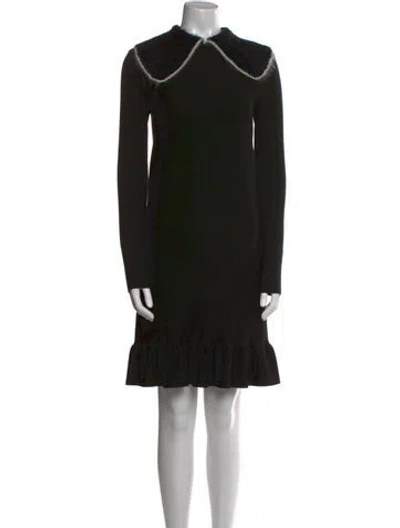 Pre-owned Celine Mock Neck Mini Dress In Black