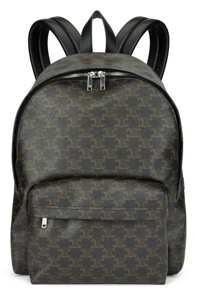 Celine Modern Triomphe Canvas Backpack - Compact 33.5 Cm In White