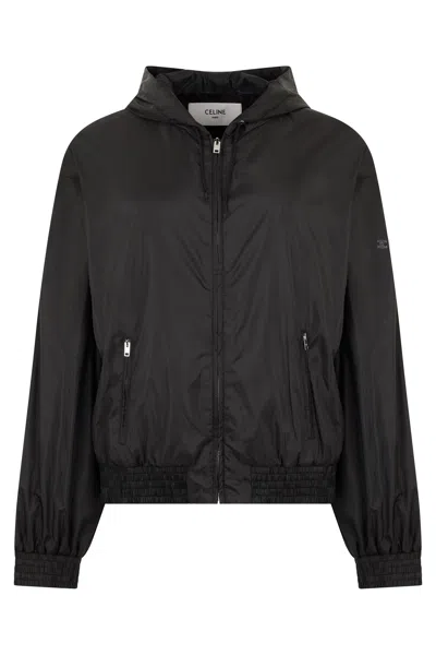 Celine Modern Windbreaker In Technical Fabric In Animal Print