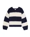 Celine Mohair And Wool Striped Round-neck Sweater In Black