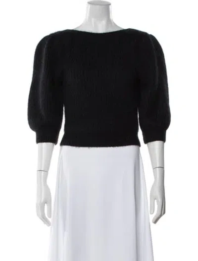 Pre-owned Celine Mohair Bateau Neckline Sweater In Black