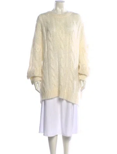 Pre-owned Celine Mohair Bateau Neckline Sweater In Neutral