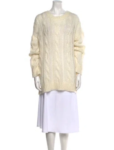 Pre-owned Celine Mohair Crew Neck Sweater In Neutral