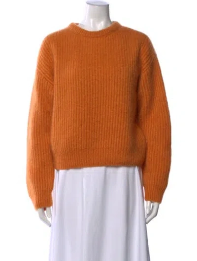 Pre-owned Celine Mohair Crew Neck Sweater In Orange