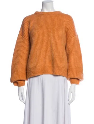Pre-owned Celine Mohair Crew Neck Sweater In Orange