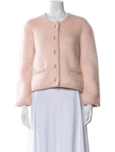 Pre-owned Celine Mohair Crew Neck Sweater In Pink