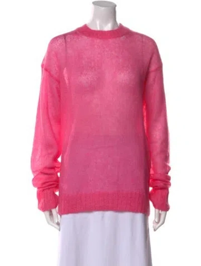 Pre-owned Celine Mohair Crew Neck Sweater W/ Tags In Pink