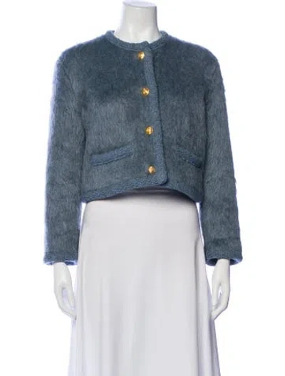 Pre-owned Celine Mohair Evening Jacket In Blue
