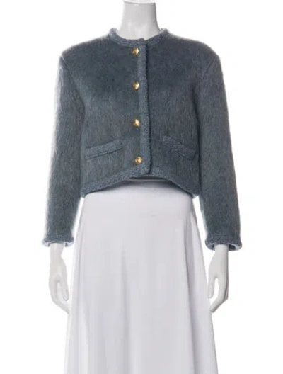 Pre-owned Celine Mohair Jacket In Blue
